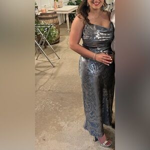 Beautiful silver metallic Zara dress